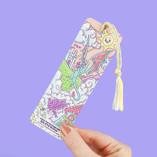 Dreamy Dragon Castle Gift Bookmark with Tassel