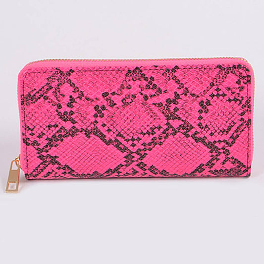 Faux Snake Print Wallet