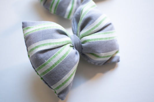 Bolita Puffed Pigtail Bows - Foggy Beach