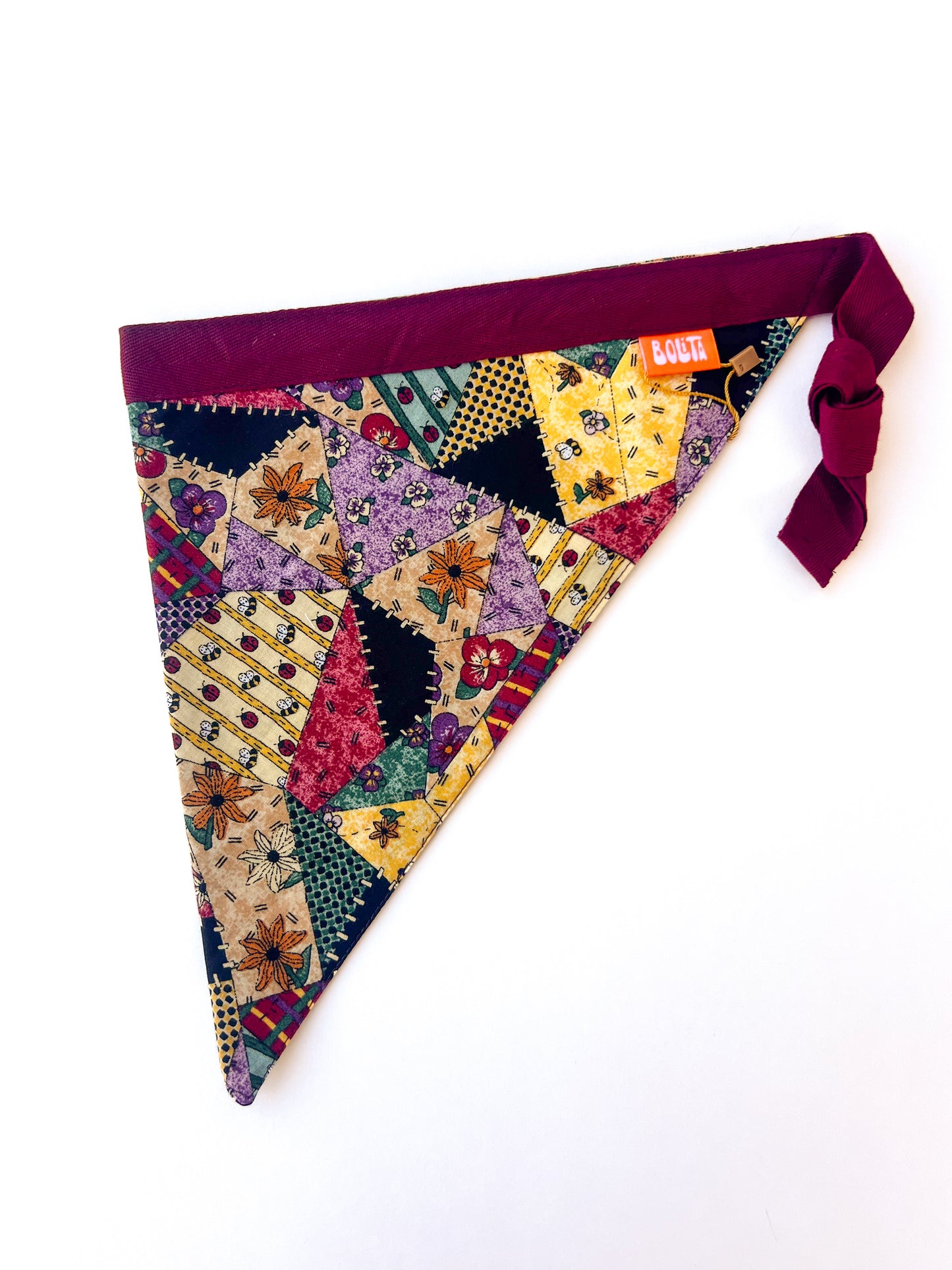 Bolita Triangle Head Scarf - Buggy Floral Patchwork