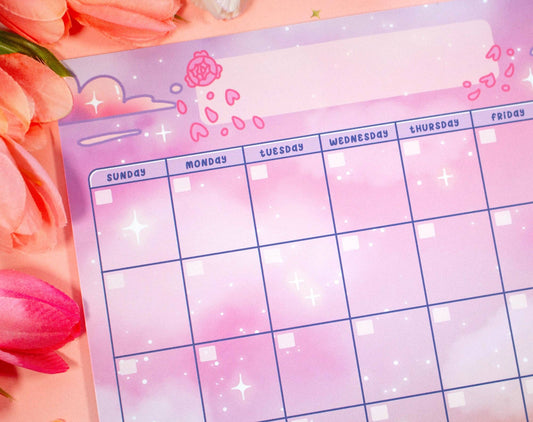 Rose Sky Monthly Planner Pad