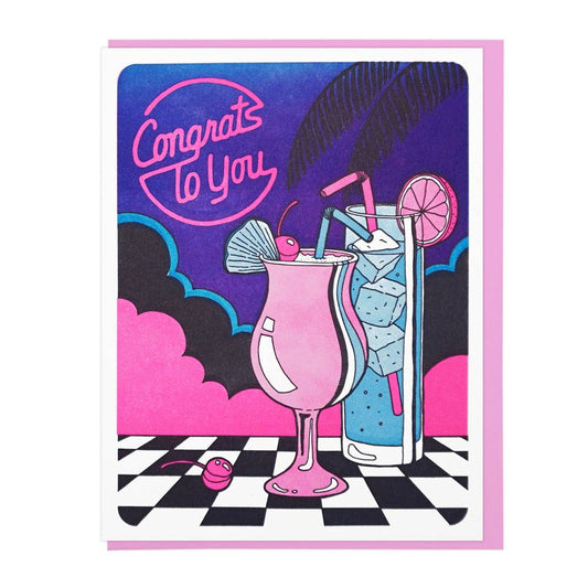 Congrats To You Cocktails - Greeting Card