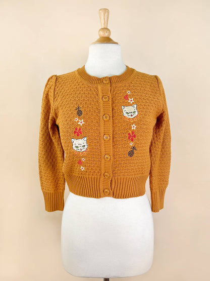 Aloha Cats Cropped Cardigan
