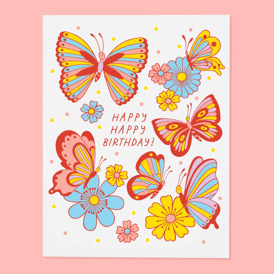 Happy Birthday Butterflies - Greeting Card