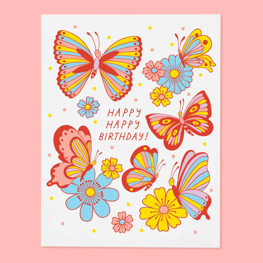 Happy Birthday Butterflies - Greeting Card