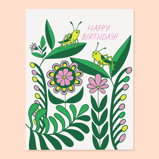 Grasshopper Birthday - Greeting Card