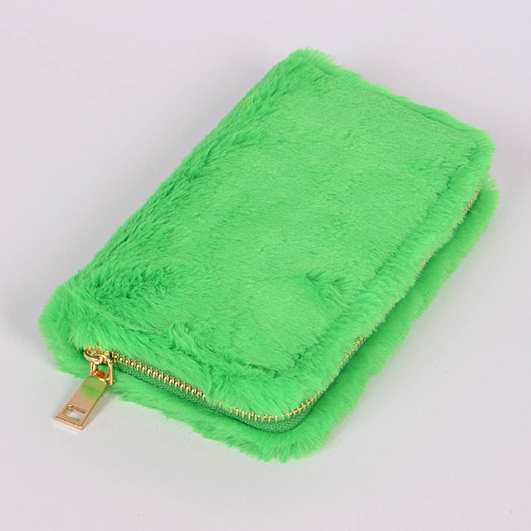 Neon Faux Fur Wallet