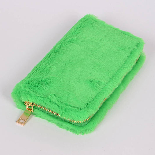Neon Faux Fur Wallet