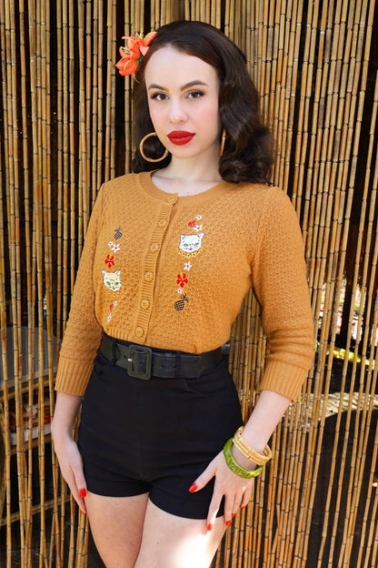 Aloha Cats Cropped Cardigan