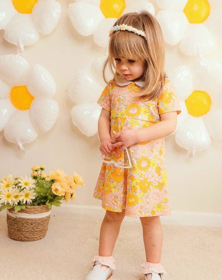 Marigold Floral Peter Pan Collar Dress