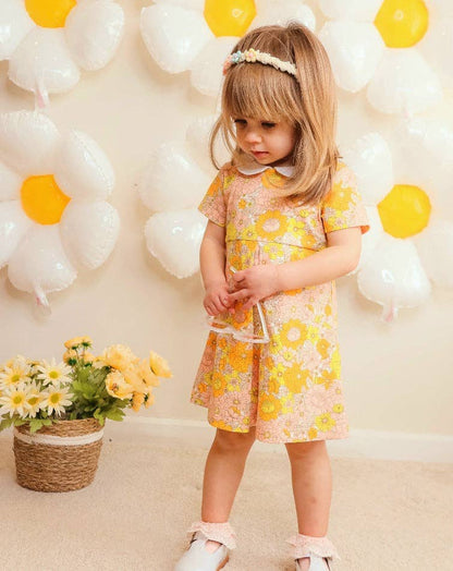 Marigold Floral Peter Pan Collar Dress
