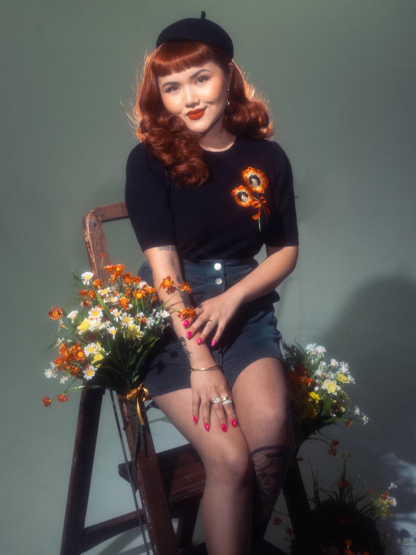 Blossom Sisters Short Sleeve Sweater