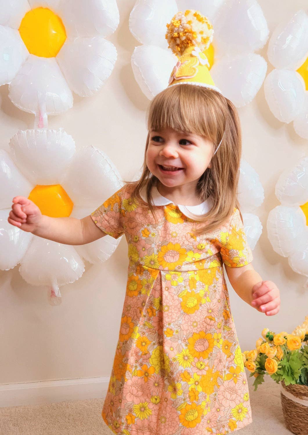 Marigold Floral Peter Pan Collar Dress