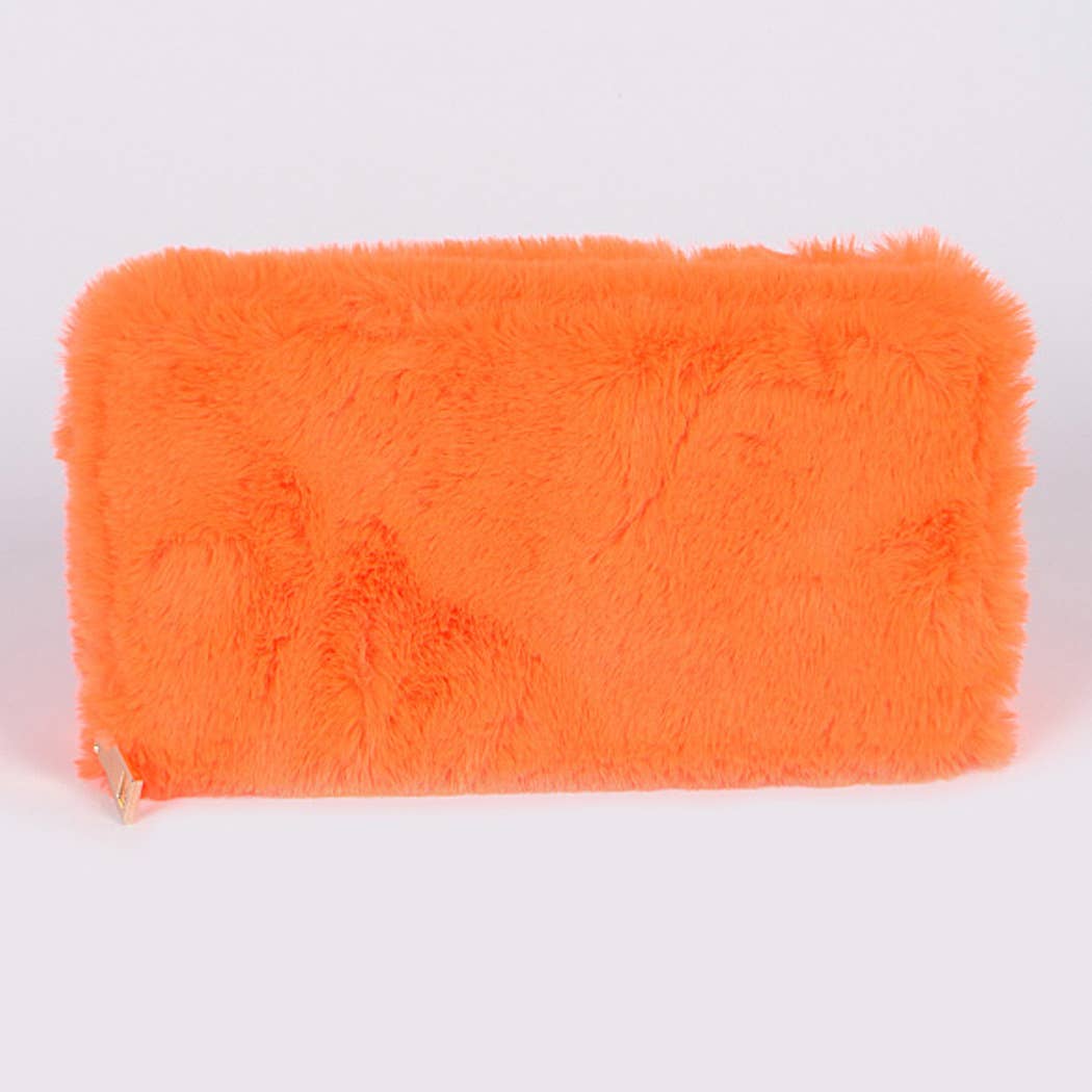 Neon Faux Fur Wallet