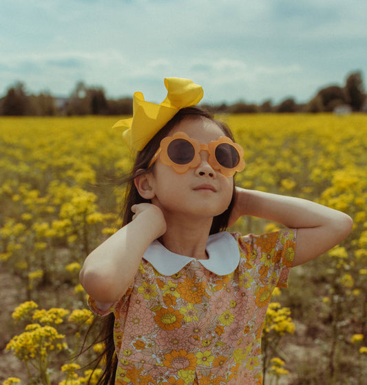 Marigold Floral Peter Pan Collar Dress