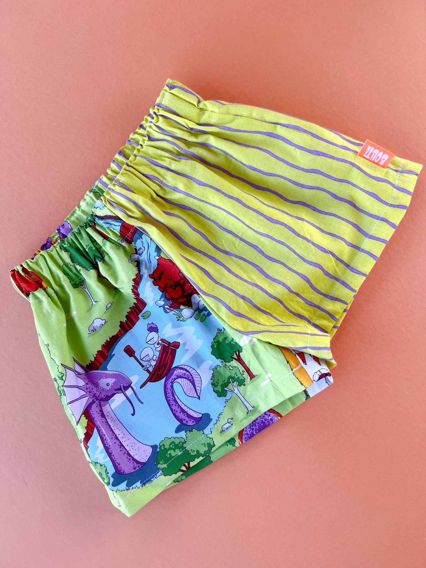 Bolita Pattern-Play Shorts – Knight Creatures