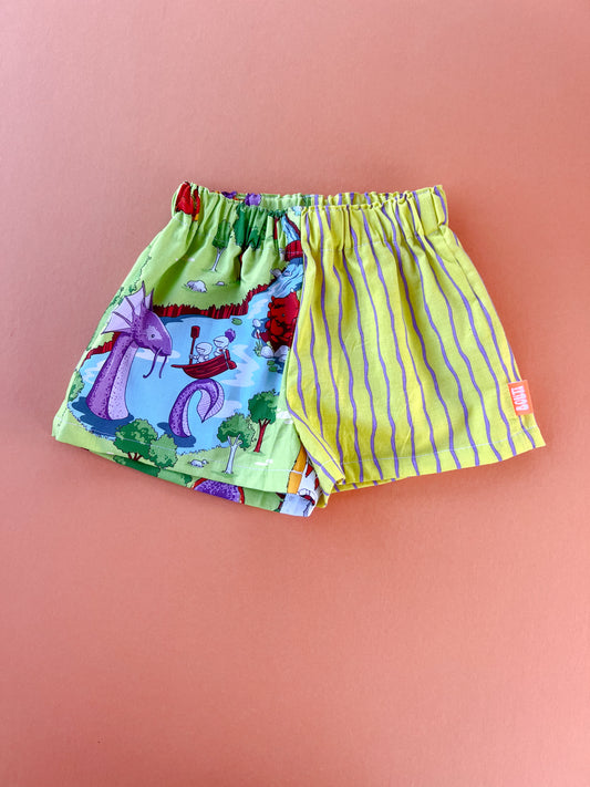 Bolita Pattern-Play Shorts – Knight Creatures