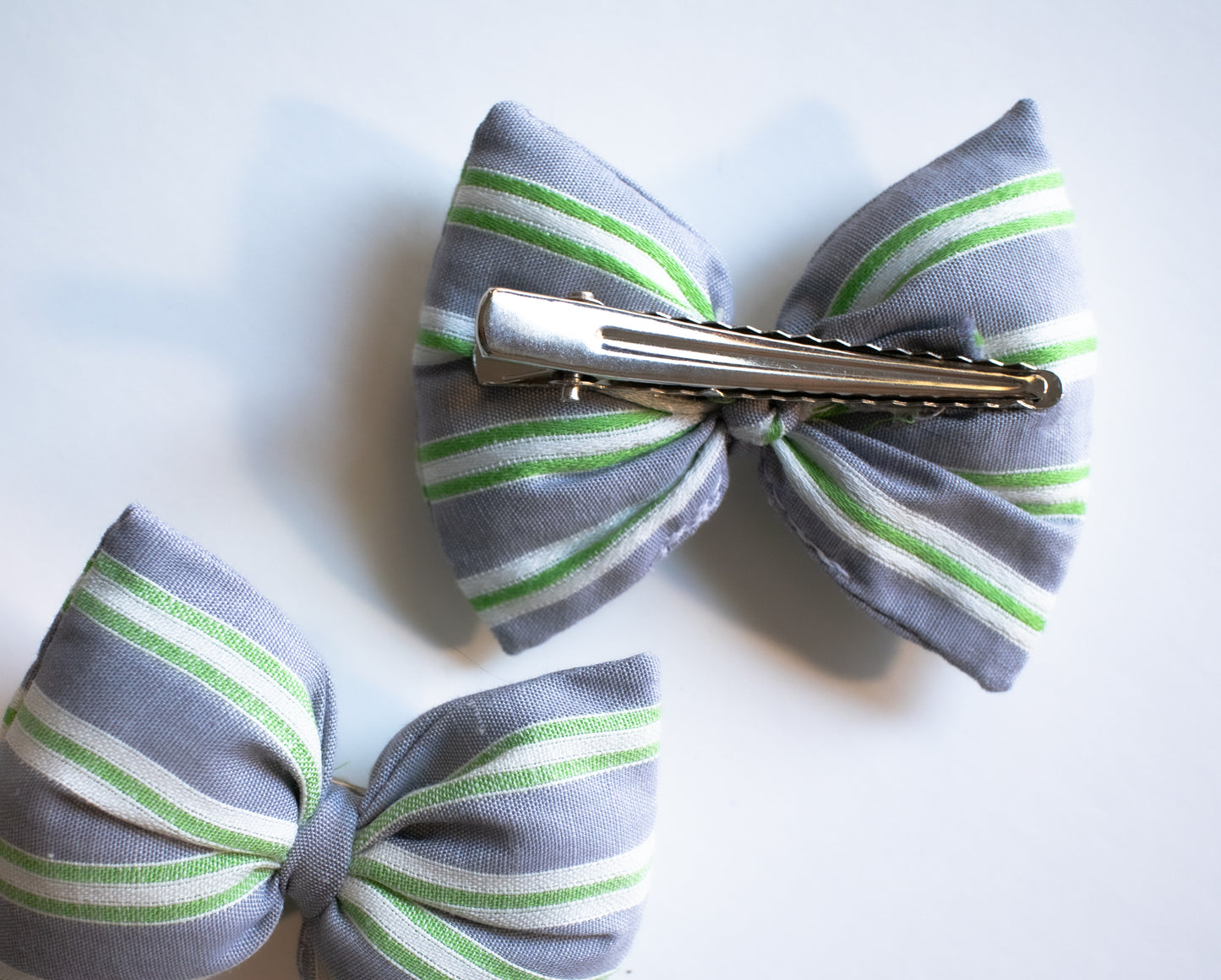 Bolita Puffed Pigtail Bows - Foggy Beach