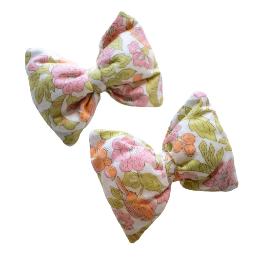Bolita Puffed Pigtail Bows - Wildflowers