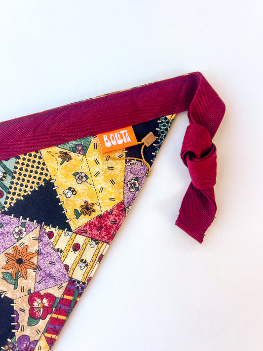 Bolita Triangle Head Scarf - Buggy Floral Patchwork