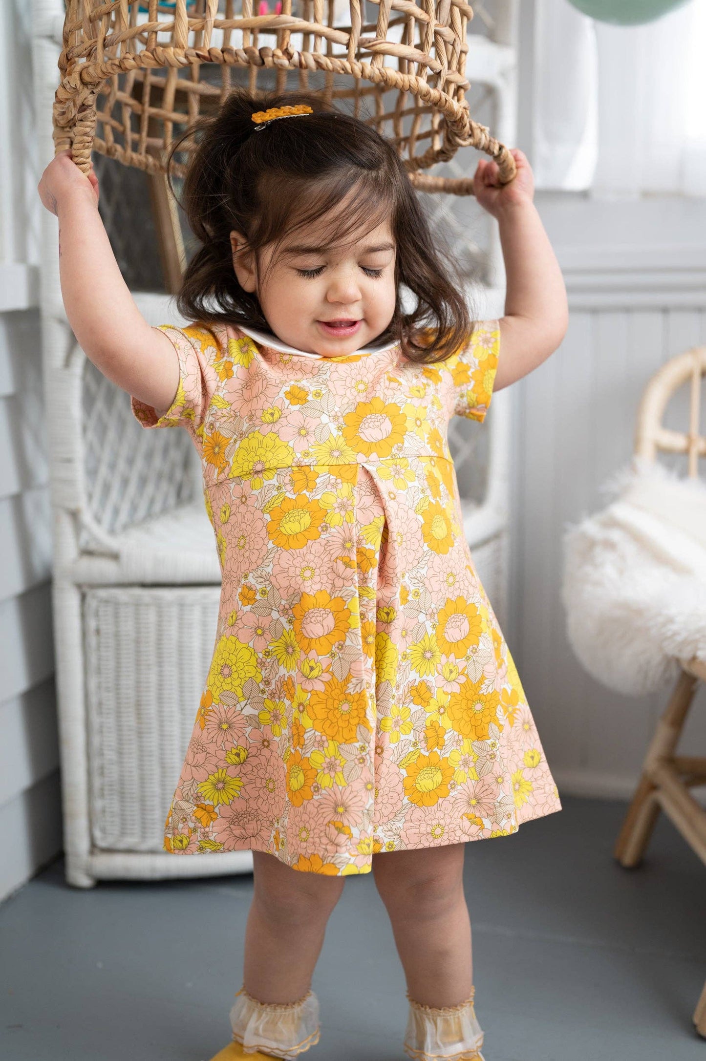 Marigold Floral Peter Pan Collar Dress