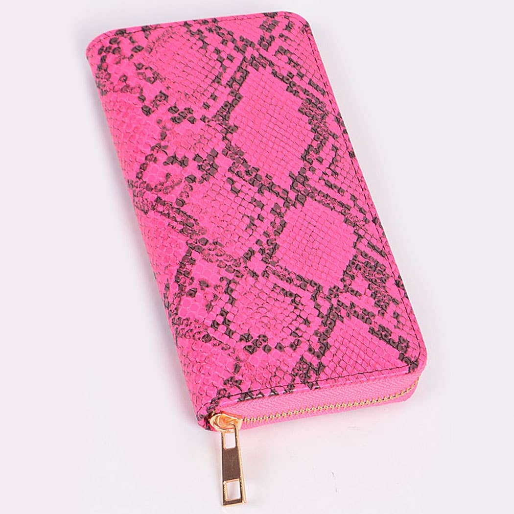 Faux Snake Print Wallet