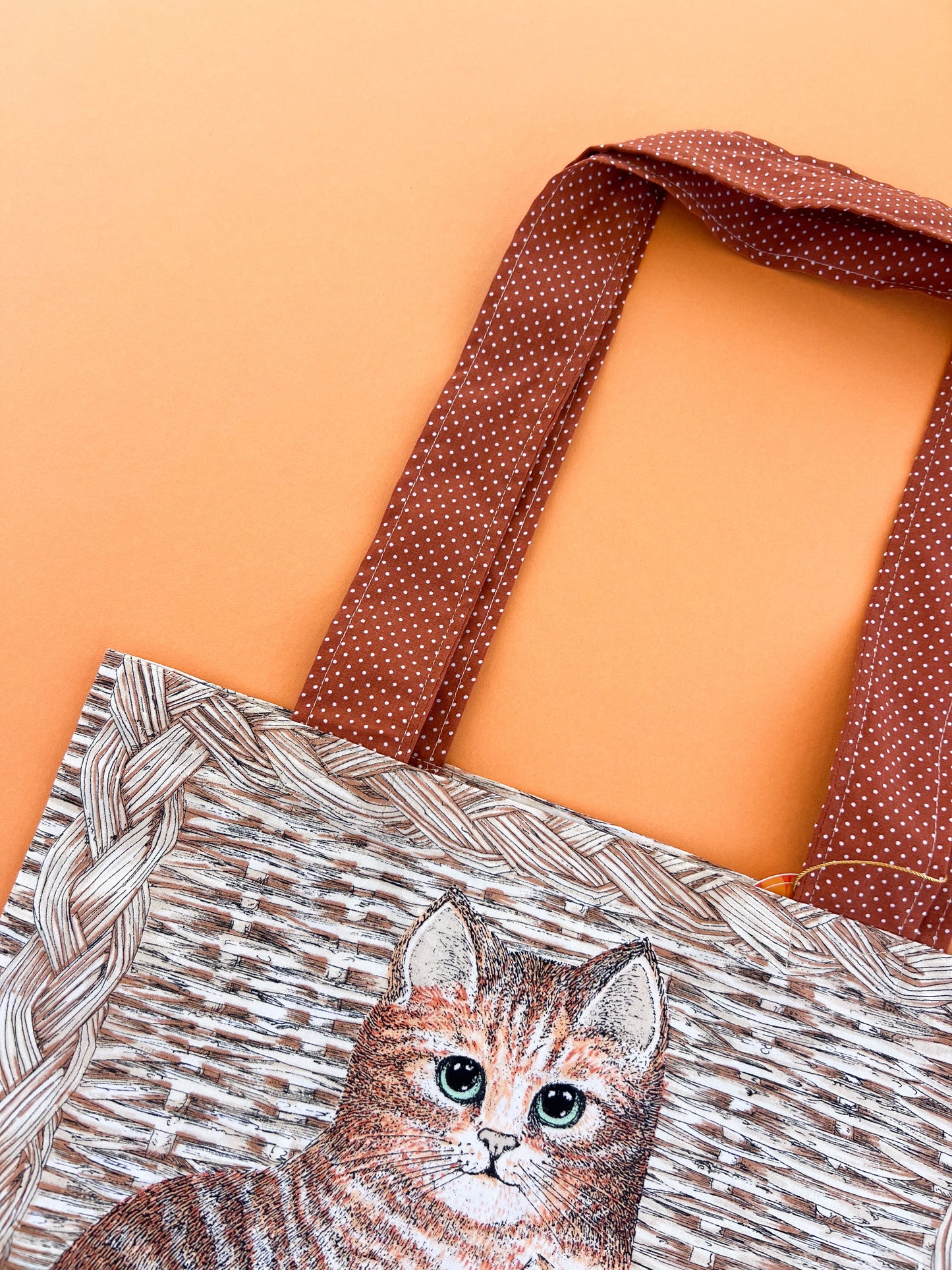Bolita Tote Bag - Ginger Cat on Wicker