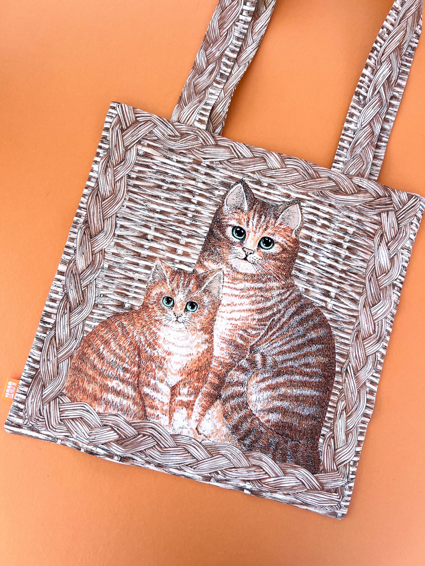 Bolita Tote Bag - Ginger Cat on Wicker