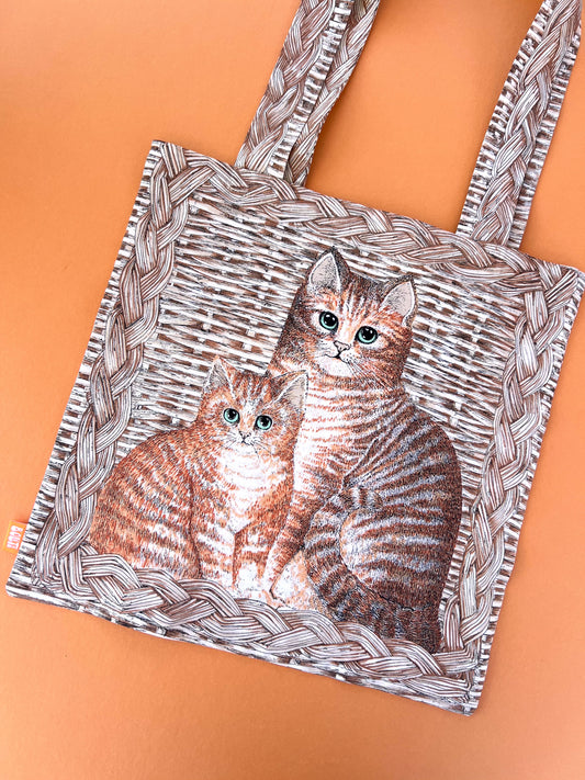 Bolita Tote Bag - Ginger Cat on Wicker