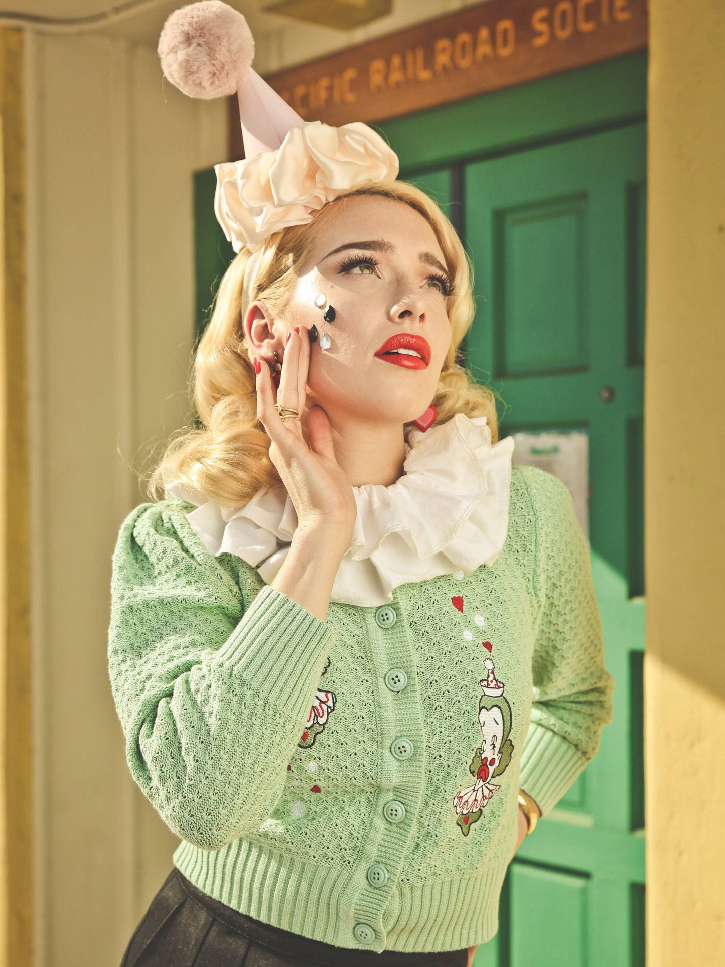 Dear Clown Cropped Cardigan