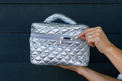 Silver Cosmetic Travel Case